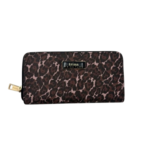 Trina Turk Leopard Print Wallet - Brown and Black In a Giftbox  NWT - Picture 2 of 6